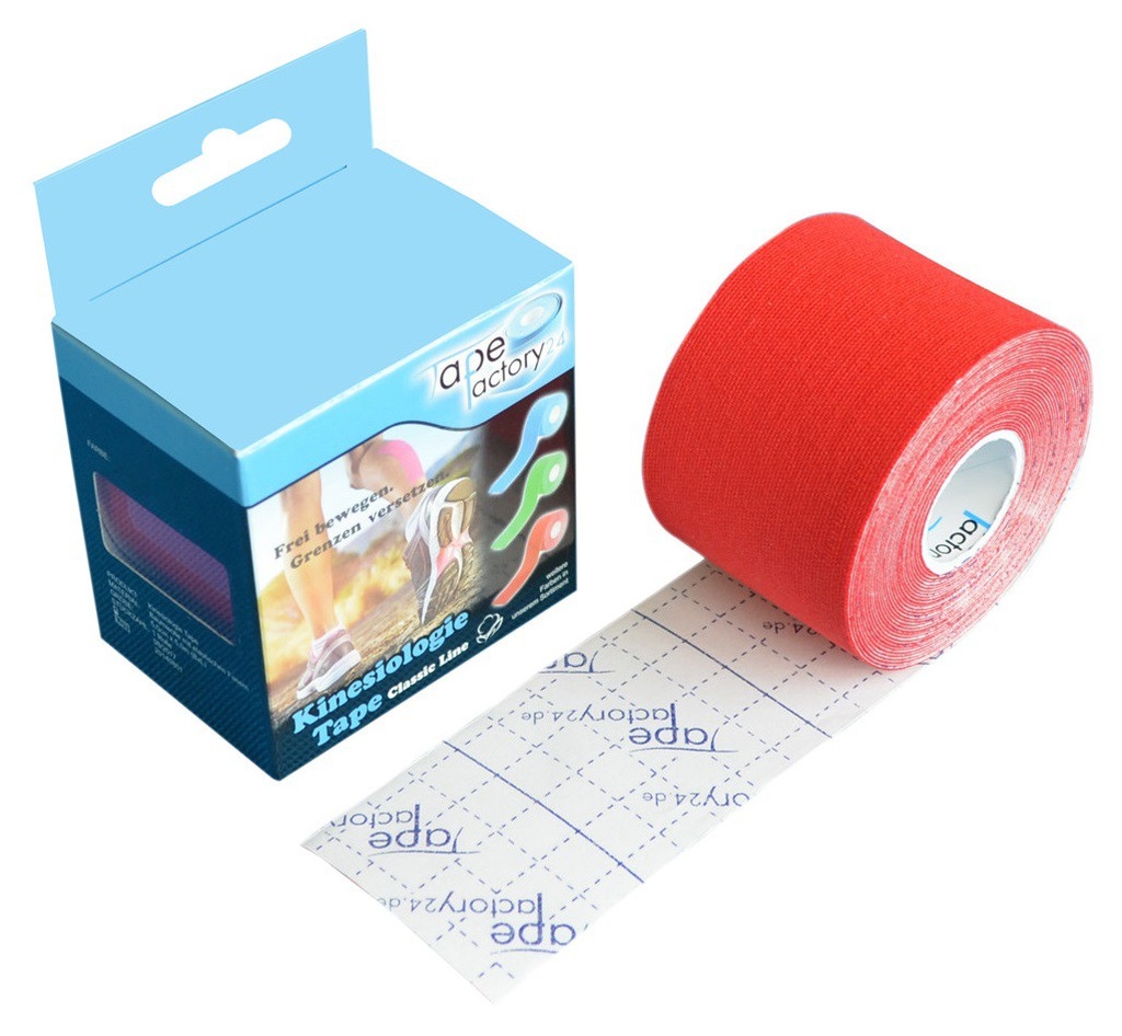 [KT-CL-RT] rotes Profi Kinesiologie Tape - Classic Line - 5cm breit
