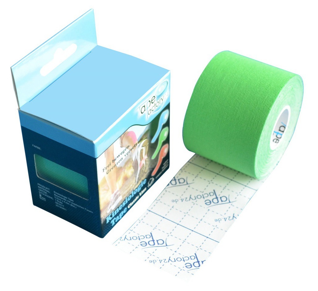 [KT-CL-GN] grünes Profi Kinesiologie Tape - Classic Line - 5cm breit