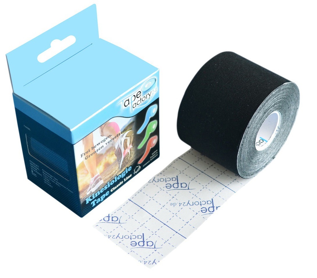 [KT-CL-SW] schwarzes Kinesiologie Tape - Classic Line 500  x 5cm